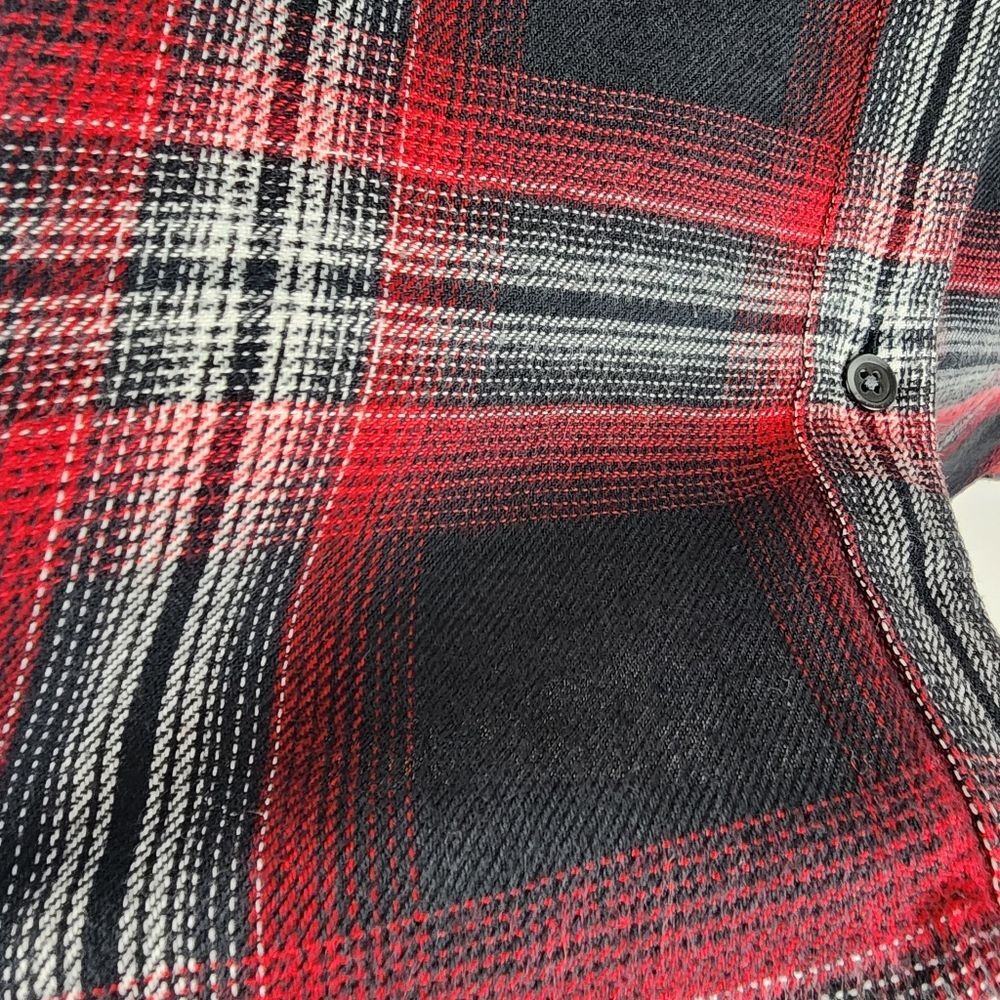Madewell Button Up Flannel Shirt Top Blouse Black Red White Size XS - Picture 9 of 15